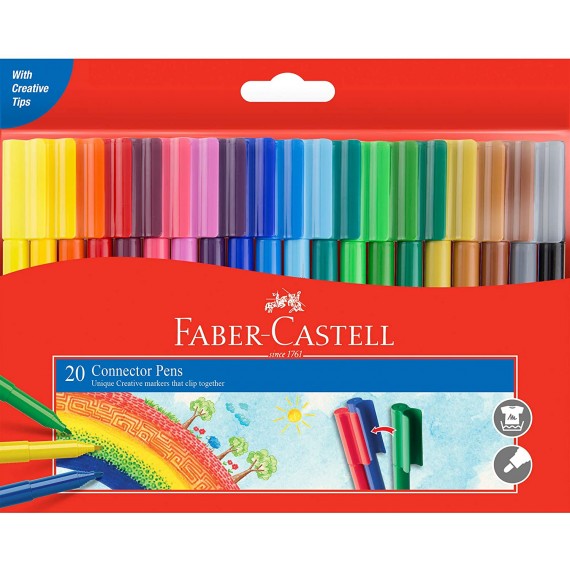 feutres-couleurs-connector-faber-castell-bte-20